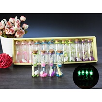 A box of 12 fluorescent sand small note wishing bottle glass luminous creative staff gift birthday girl