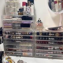 Cosmetics storage box Transparent drawer dormitory Jewelry finishing Skin care Desktop dresser Lipstick shelf Large