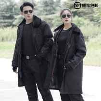 Military cotton coat mens winter thickening medium long section for training army Grand cotton clothes anti-cold and warm cotton clothes labor and cold storage quilted jacket