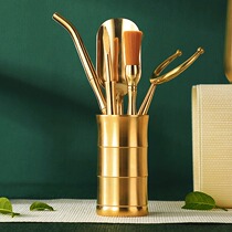 Brass Six Guns Kung Fu Tea Set Accessories Japanese Tea Ceremony 6 Gentleman Tea Tool Tea Wash Tea Clapper Spoon Knife Set