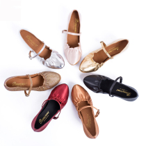 Fashion modern dance shoes womens square dance autumn and winter waltz female adult Baotou satin mid-heel dance shoes