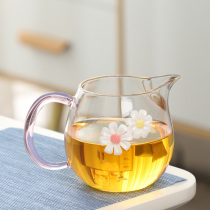 Thickened Glass Road Cup high-end Japanese pinch flower cup tea maker tea filter integrated tea set Tea Sea single