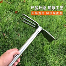 Dual-purpose agricultural hoe weeding rake 304 kinds of vegetables planting stainless steel small agricultural flowers hoe pine soil gardening tools