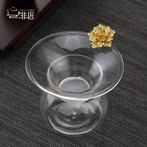Non-craftsman glass tea filter kung fu tea leak copper pinching carp tea tea tea tea set accessories