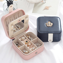 Travel simple portable female jewelry box Earrings earrings earrings small box Hand jewelry box Necklace earrings storage box