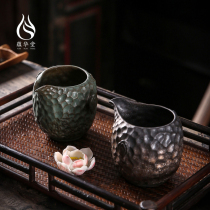 Gilt iron glaze gilt cup retro ceramic tea divider coarse pottery kung fu tea set Tea Cup hand grip anti-hot male Cup