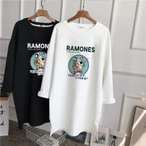 2022 pregnant women spring coat cotton sanding long sleeve T-shirt long loose fashion padded bottoming shirt tide