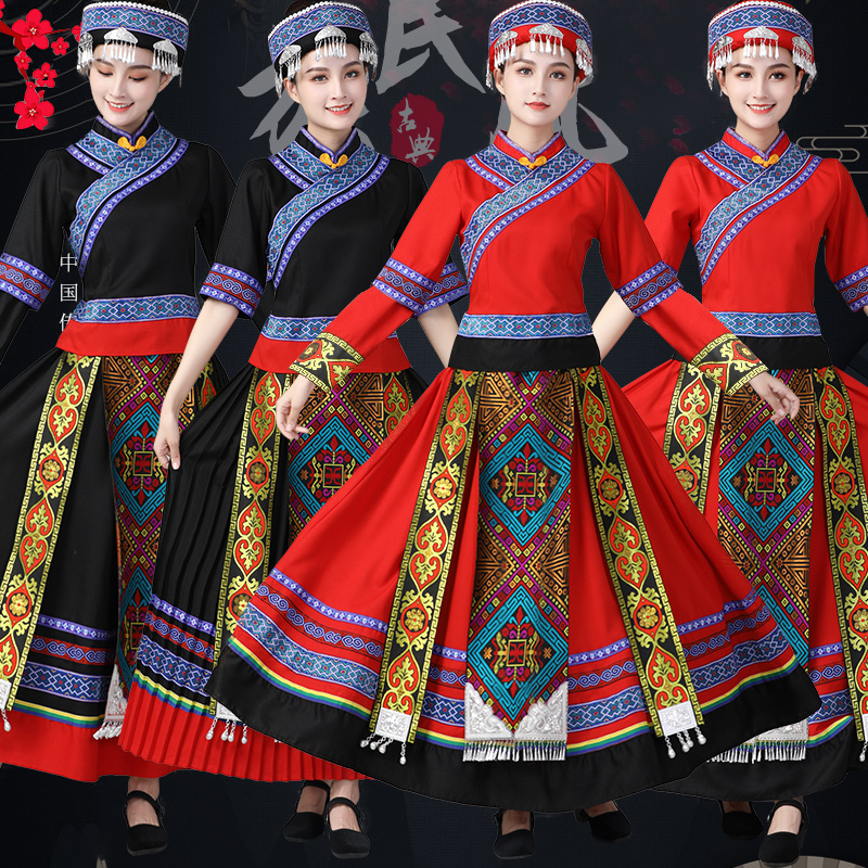 少数民族衣装女性ミャオ族広西チワン族自治区パフォーマンス衣装トゥチャダンス衣装パフォーマンス衣装