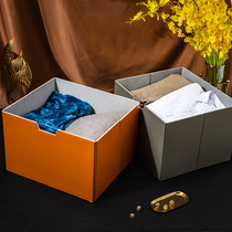 Fikas custom household finishing box cloakroom wardrobe storage folding clothes leather drawer storage box