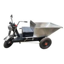 Construction site electric tricycle pulling brick ash bucket truck agricultural farm pulling dung truck cleaning dung stainless steel dump truck