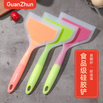High temperature resistant branded cake Silicone Shovel Flat Bottom Nonstick Pan Special Pancake Turner Jade burning pan shoveling surface Home Flat Shovel