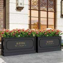 Wrought iron flower box Flower stand Square flower pot Sales department Commercial street flower bed Outdoor advertising partition flower trough screen Custom-made