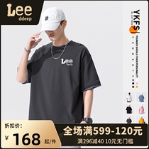 Lee Ddeep summer 2021 new short-sleeved T-shirt mens top clothes loose fake two-piece casual mens t-shirt