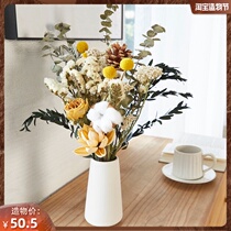 Vase decoration living room flower arrangement light luxury high-grade simulation flower 2021 new high-grade dried flower real flower table decoration