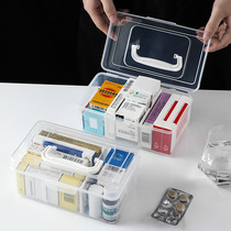 Transparent portable medical box Small household medical box Medicine storage box Portable emergency medical box