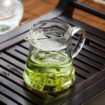 Heat-resistant green tea with glass office thickened integrated tea puncher Road Cup simple crescent male Cup filter Cup