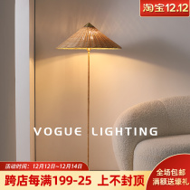 (Sheng Silk) Weatherly floor lamp living room bedroom New Chinese Zen hand-woven rattan bamboo lamps