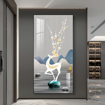 Foe deer in financial and modern minimalist Xuanguan decoration painting light extravagant and upscale entrance door corridor hanging painting aisle murals