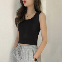 Pure Cotton Small Vest Woman Summer Suit Inner Hitch Bottom Sleeveless Harnesses External Wearing ins Chauga Dew Navel Girl Short blouses