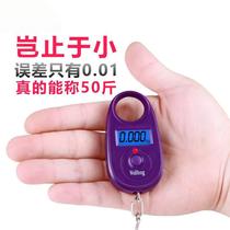-Electronic scale household Mini Portable weighing 25kg hanging scale express Hook scale portable vegetable buying scale with high precision and small-