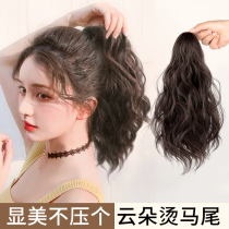 Sky tree cloud hot clip ponytail wig female net red shark clip high ponytail braid short pear flower curl simulation hair