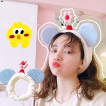 Korean ins Cute little flower hair band female net red simple face wash out wide-brimmed hair band temperament cute headdress