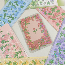South Korea S Rose Rose Laser Sticker DIY Decorative Material Stars Chasing Starry Small Card Album Hands Tent COLLAGE Collage