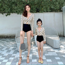Vito Mother and Child Spa Swimsuit 2023 New Child Swimsuit Long Sleeve Dry Girl Connected Swimsuit