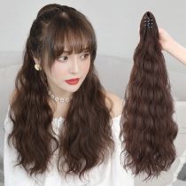 Wig Ponytail Strap-on wig Female long hair Clip-on High ponytail Long curly hair Wool curly hair tail Fake Ponytail