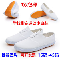 Mens and womens martial arts white shoes training shoes adult breathable Tai Chi soft bottom performance shoes canvas shoes Childrens martial arts shoes