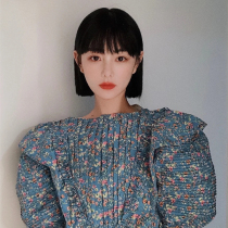 Wig womens short hair summer net red straight hair comic bangs Qi ears One-size-fits-all Bobble head repair face age reduction Full headgear