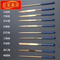 Diamond file Diamond set Flat small contusion knife alloy titanium plated assorted diamond file round triangle file