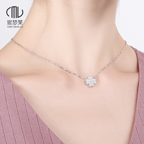  999 sterling silver four-leaf clover necklace female summer clavicle 18k color gold pendant lucky decoration flagship store 2021 new