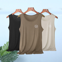 Mens sleeveless pajamas top vest home clothing top summer modal single piece thin loose size Ice Silk
