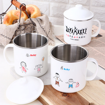 304 stainless steel double-layer household water Cup children student insulation tea cup with lid Tea Cup for men and women milk coffee cup