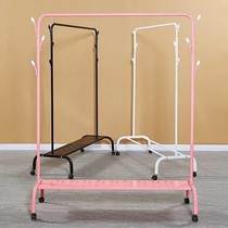 Folding floor drying rack office single pole cold drying home simple cheap bedroom hanging clothes coat rack