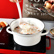 Dyle Small Soup Pot Household Gas Double Ear Induction Cookware Handle Pan Enamel Pan Enamel Pan