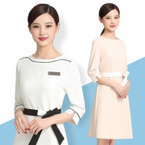 Beauty salon beautician overalls dress womens mid-sleeve Health hall High-end fashion professional skirt suit summer