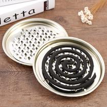 Stainless steel serrated grid mosquito coil rack large fireproof mosquito repellent fly killer tray with gray plate mosquito coil mosquito incense bracket box