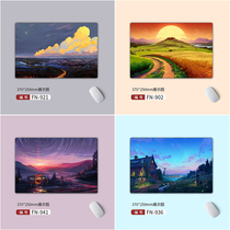 Personality custom mouse pad small number thick lock edge computer rubber pad keyboard pad non-slip wrist guard animation landscape oil painting cool fresh and cute laptop desktop computer mouse pad