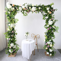 Simulation green planting flower platoon road leading wall-mounted arch wedding floral decoration Remain to greet the Benson Department plant placement props