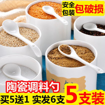 Delicate long handle chili spoon Mixing spoon Small spoon Plastic commercial seasoning spoon Kitchen seasoning spoon set spoon