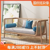 Rattan furniture Nordic ins rattan sofa small apartment living room modern simple solid wood rattan chair sofa three
