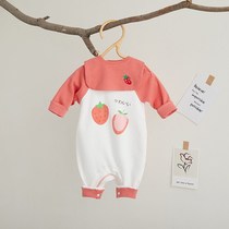 Baby spring and autumn summer clothing men and women Baby summer jumpsuit 0-1 year old 2 Net red newborn clothes cotton thin climbing suit