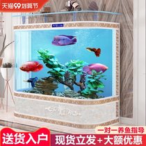 Fish tank living room hot bending double round glass aquarium partition screen European fish tank large lazy people change water tank