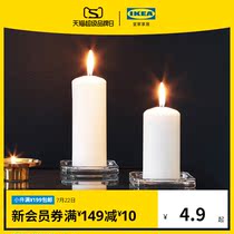 IKEA GLASIG Candle Tray Clear Glass 10x10 cm