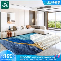 Light luxury carpet Living room coffee table mat Modern simple bedroom bedside carpet Premium Blue home Nordic minimalist carpet