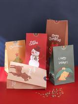 Christmas gift paper bag flip candy cookie box safe fruit bag cartoon elk childrens flat gift bag
