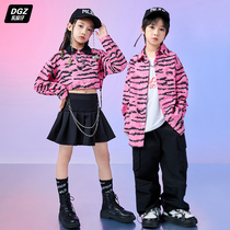 Childrens street dance clothes hiphop boys bomb street suit jazz dance costume girls walking up hip hop tide