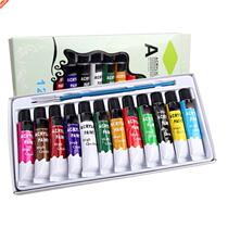 12 Colors Acrylic Paints Brush 12ml Tubes Drawing Painting P